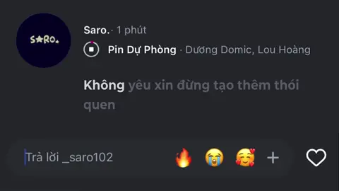 Không yêu xin đừng tạo thêm thói quen #_saro102 #lyrics #nhachaymoingay #xuhuong 