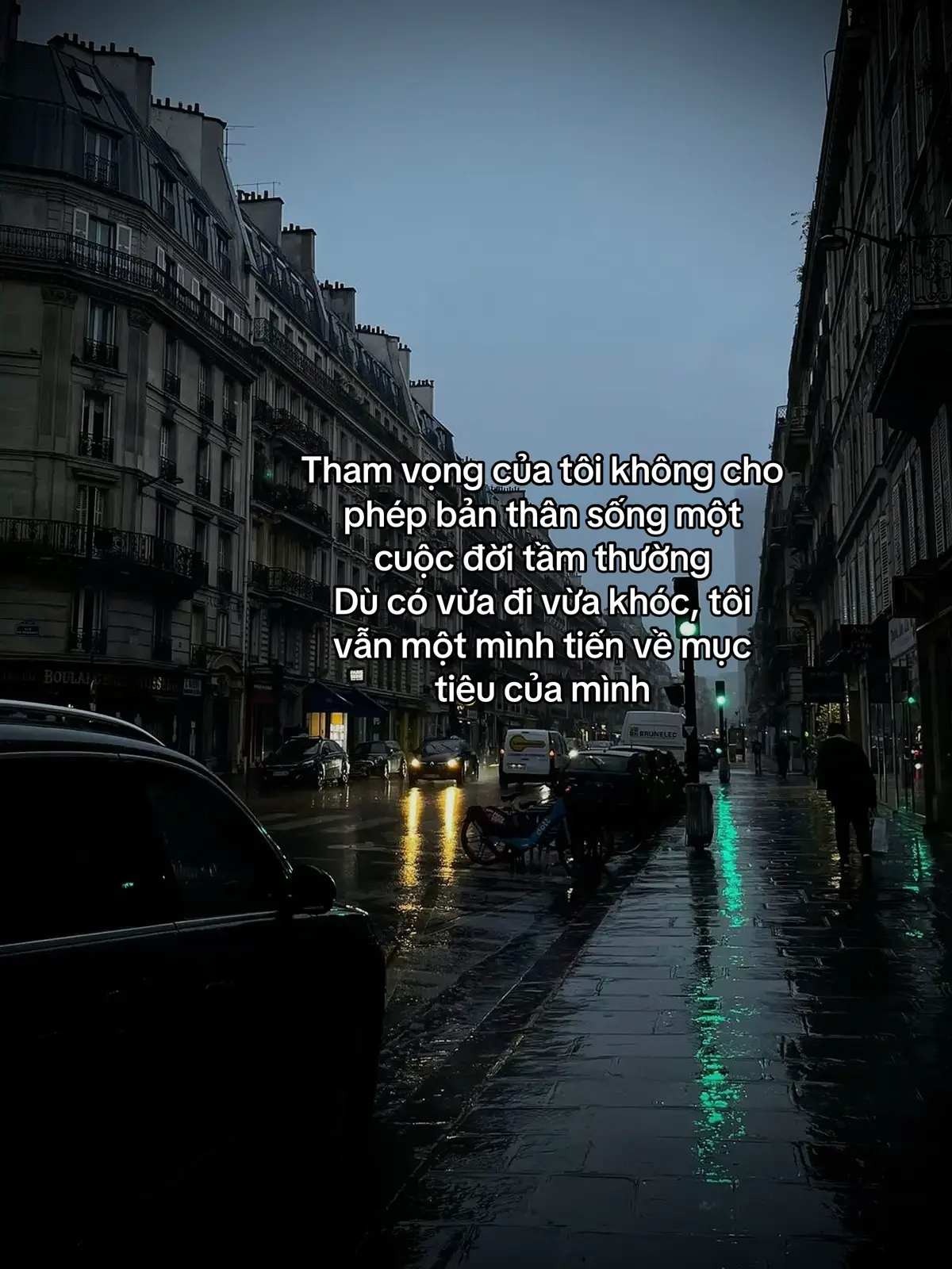 Tham vọng của tôi không cho phép bản thân sống một cuộc đời tầm thường. Dù có vừa đi vừa khóc, tôi vẫn một mình tiến về mục tiêu của mình
