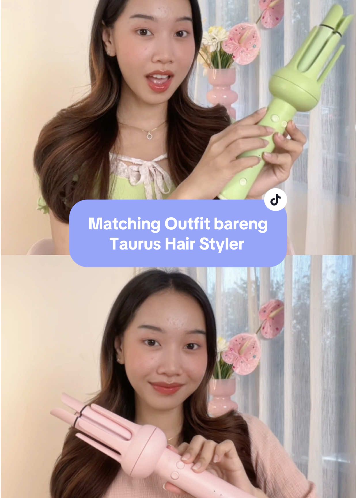 edisi matching outfit bareng Taurus Hair Styler🥰 Babes kalian tim mana PINK atau HIJAU ?? coba komen deh😝 #NVMEE #TaurusPink #TaurusHairStyler #CatokanRekorMuri #CatokanNewbieFriendly 