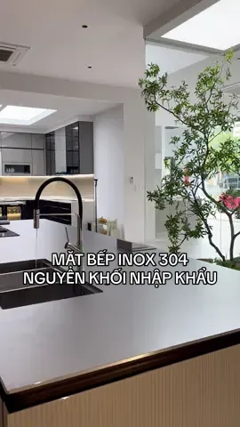 Mặt bếp inox 304 nguyên khối nhập khẩu.   #noithat #tubep #linhthietke #xuhuong #viral 