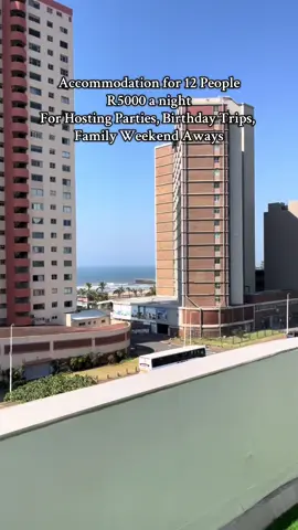 📍15 KE Masinga Rd, North Beach. Name is The Pavilion Hotel Penthouse which accommodates up to 12 People, it is a 3 mins walk from the beach. It is currently running a August Women’s month special for R5000 a night when you use promo code Augpent25, normal price is R10000 a night. Subject to Availability at the time of booking. Ts & Cs Apply @Pavilion Hotel #durbantiktok #durban #accommodation #seaview #affordable 