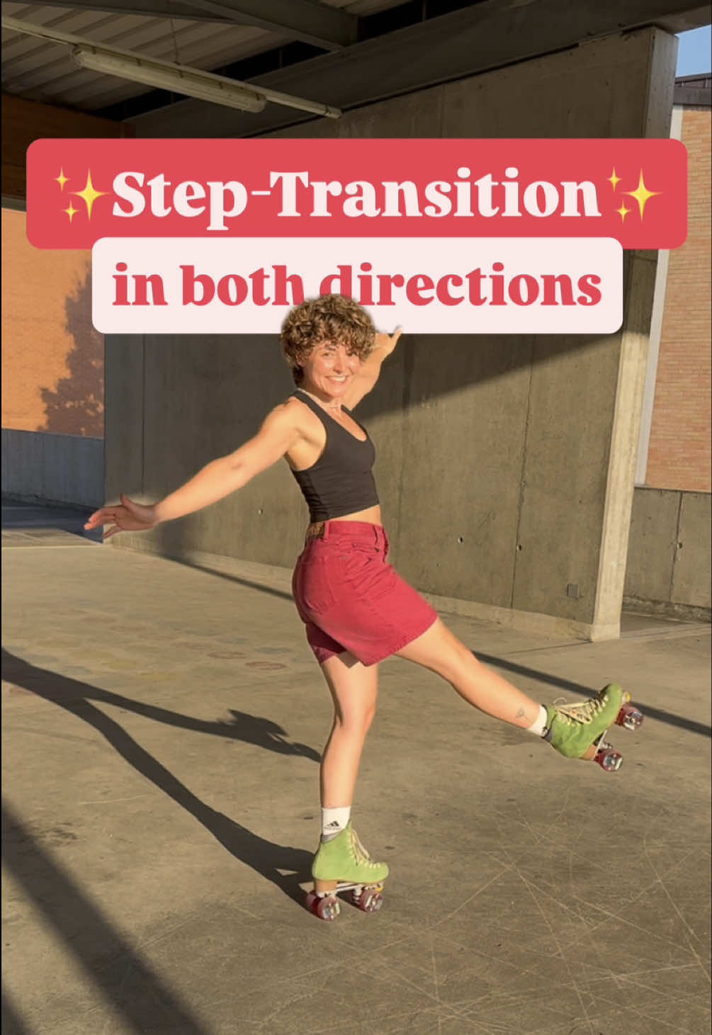 This step-transition levels up 3 key skills ⬇️ 1️⃣ One-foot balance – stand steady while moving 2️⃣ Weight shifts – move your center smoothly from one foot to the other 3️⃣ Momentum flow – keep rolling instead of losing speed Here’s the trick: 🌀 Backward transition: pull your back foot right underneath your shoulders to shift that weight 🚀 Forward transition: push yourself over your front foot to keep the motion going Try it yourself and feel the difference! 💬 Let me know how it goes & what other steps you want me to break down. Skating on my @chuffedskates (code SUNDOWNSKATER10) & @piperquadwheels Hustler 💜 Top is handmade from @zyzaclothing ✨ #rollerskatingtips #rollerskatetransitions #howtorollerskate #rollerskatingforbeginners #learntorollerskate 