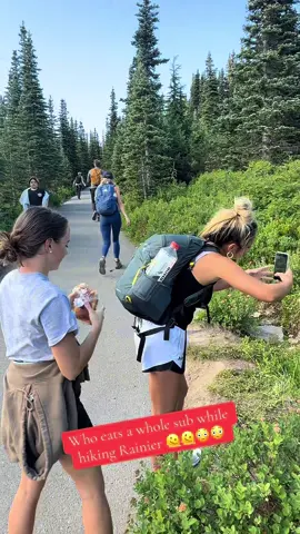 Eating a whole sub while hiking Mount Rainier #Hiking #jet2 