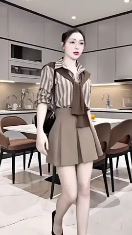 Áo Sơ Mi Kẻ Nữ Dài tay phối khắn trẻ trung. #aosomi #aodep #thoitrang #ti̇ktok #xuhuong 