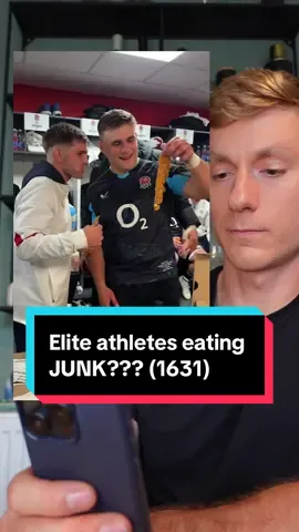 Elite athletes eating JUNK? 😳 1. Not all processed foods are “bad” and all can certainly be included as part of an overall healthy diet. 2. They can actually be super useful in certain contexts, especially for athletes or those who struggle to get enough energy in. 3. I’d not even have considered these foods “junk” and if you’re that afraid of them then you’ve probably got some issues you need to work though. 4. This is not even going to be representative of what their diets are like the majority of the time and you can literally just go watch videos they’ve posted on training days etc to see that.  @England Rugby #nutritionist #nutrition #upf 