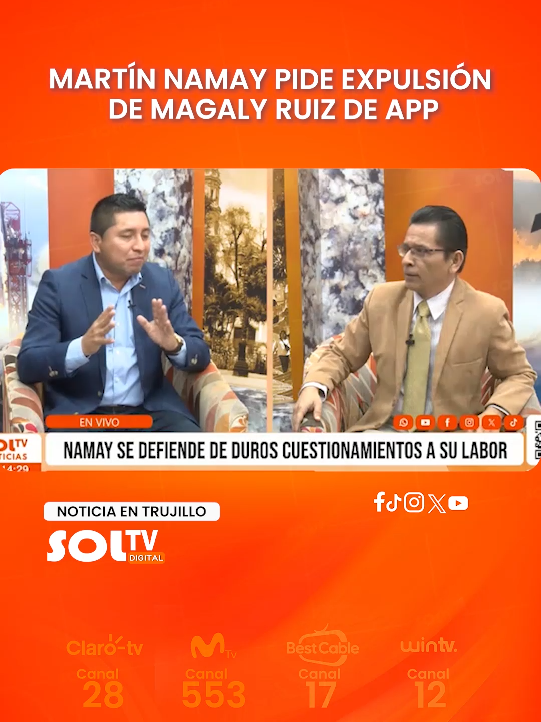 #Trujillo | ¡MAGALY RUIZ DEBE SER EXPULSADA DE APP! El gerente general del Gobierno Regional, Martín Namay, señaló que la congresista Magaly Ruiz debe ser expulsada de Alianza para el Progreso. También dijo que su partido cometió un error en darle un cargo dirigencial a Juan José Fort tras ser destituido de un cargo público por las denuncias en ProCompite.