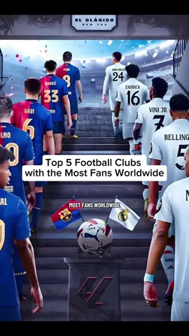 Top 5 football clubs with the most fans worldwide #football #fans #top5 #clubsport #worldwide #realmadridfc #barcelona #manchesterunited 