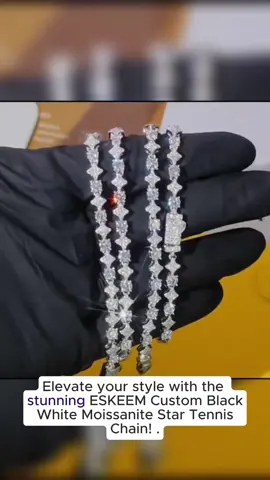 ESKEEM Custom Black White Moissanite Star Tennis Chain Exquisite Party Wedding Gift Bling Iced VVS 925 Silver Tennis Necklace #jewelry #necklace #necklaces #mensjewelry #jewelryaddict #menjewelry #tennisnecklace #moissanitebracelet #jewelrygoals #diamondnecklace #viral #tiktokmademebuyit #tiktokmademebuythis #fyp #Moissanite