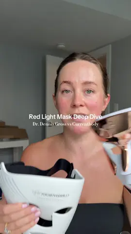 Both are great products, but the @currentbody v2 is more powerful with more coverage! #redlighttherapy #collagenstimulation #redlightmask #skincaredevice #glowyskin 