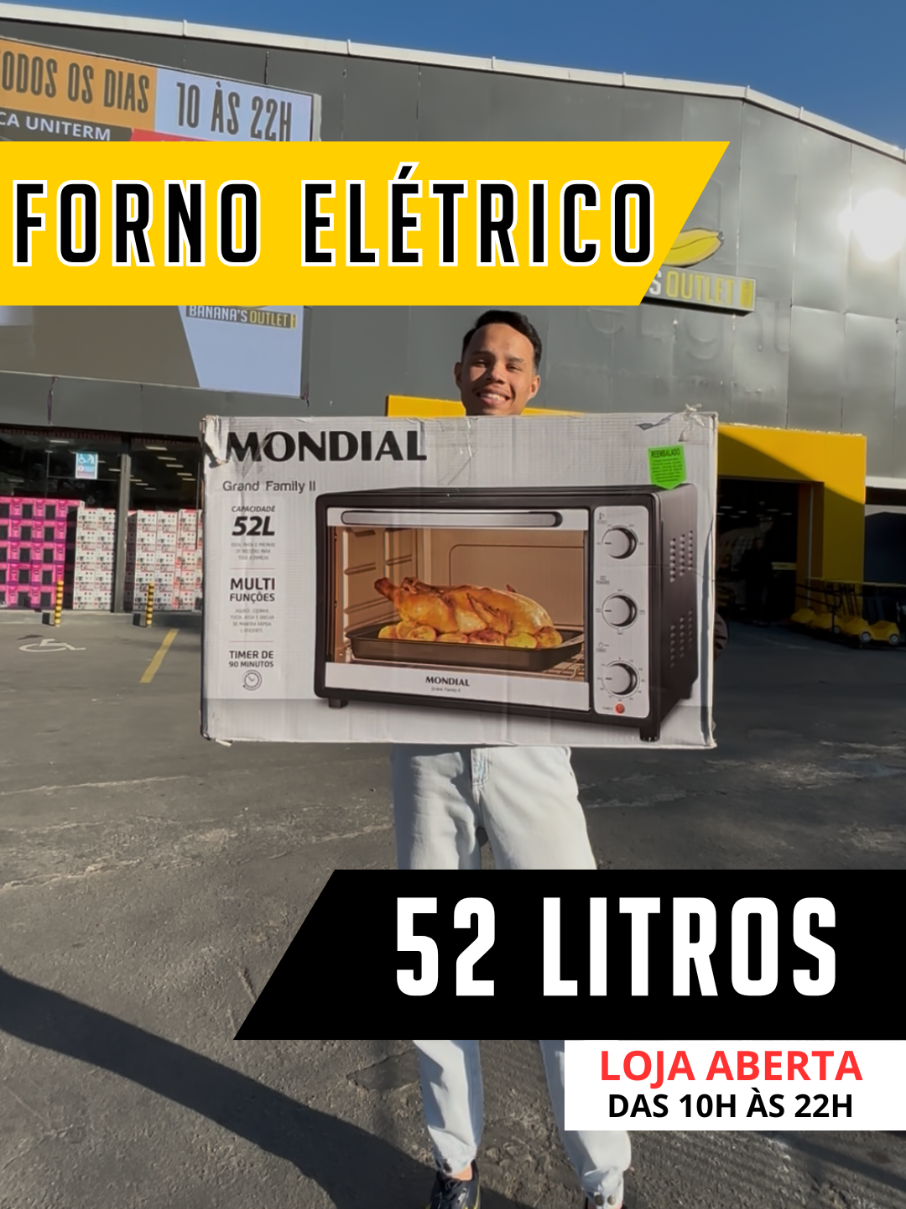 Ultima Chance!! Forno Eletrico 52 litros Mondial🍌🍌 Corra, nosso estoque é limitado! Válidas até 31/08/2025, enquanto durarem os estoques, então corre antes que acabe! Somos VAREJISTAS, por isso nos reservamos ao direito de limitar a quantidade de intens vendidas por cliente a fim de atender o maior numero possível de consumidores, independente de sinalização nas artes. * ofertas diárias e com estoque limitado. * Av. Embaixador Macedo Soares, 199 (marginal tiete, ponte da freguesia do ó) aberta todos os dias das 10 às 22hrs, inclusive sábados, domingos e feriados #bananasoutlet  #bananasoutletsp #bananasoutletmegaloja #promo #sp 