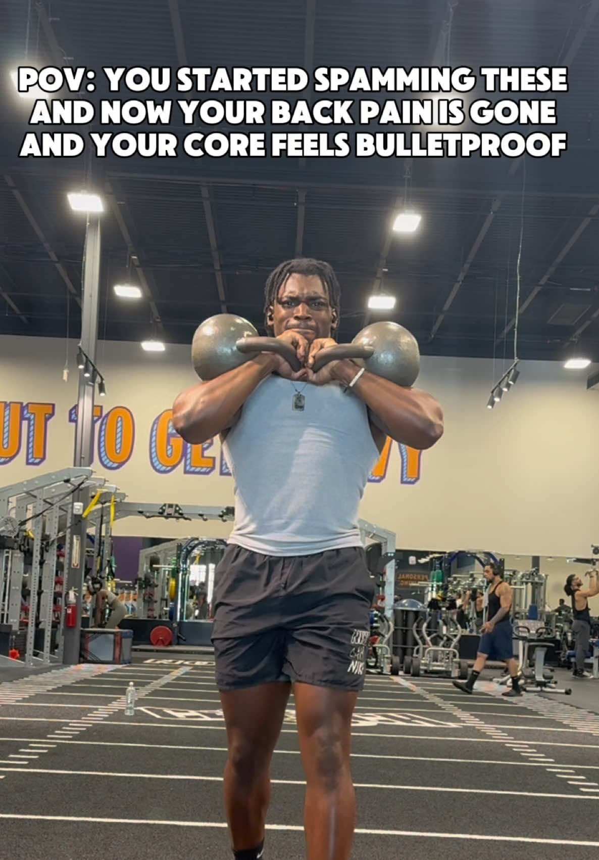 Farmers carries>>> Sit ups or any of that other 💩  core strength doesn’t = abs, core strength = stronger lifts and less pain Don’t sleep on farmers carries these will bring that dog out of you.