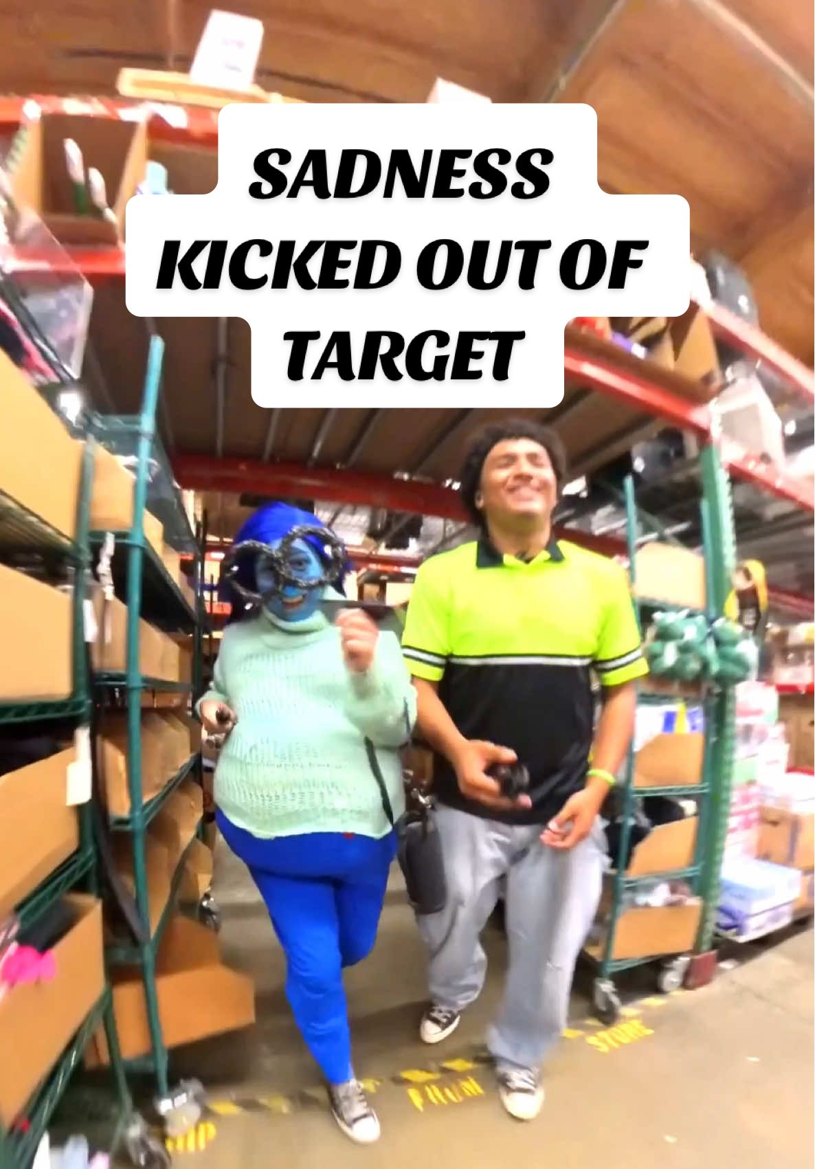 Replying to @Jay TheBoss King SADNESS KICKED OUT OF TARGET 😢 #sadness #insideout #80s #security #target 