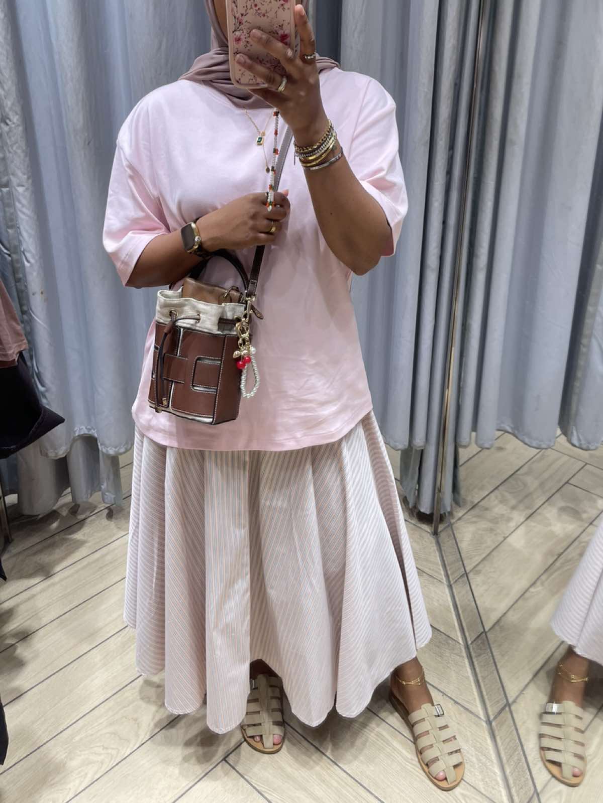 Maxi skirts and oversized t-shirt haul from @H&M  #tryonhaul #trywithme #fashiontiktok #grwm #fyp 