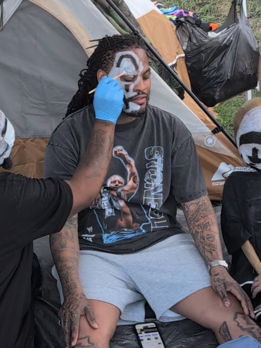 WAKA FLOCKA FLAME getting Juggalo face paint at the Gathering #gotj