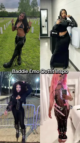Baddie Emo Outfit Inspo🦇🖤 #emotok #baddie #outfitinspo #inspo #beauty f