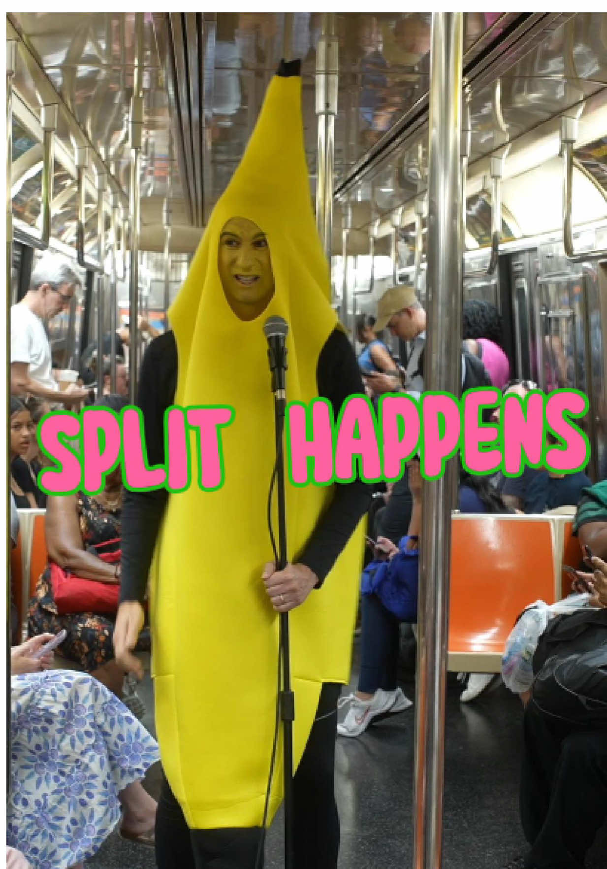 A banana does stand up on the subway. #nyc #comedian #subway #banana 