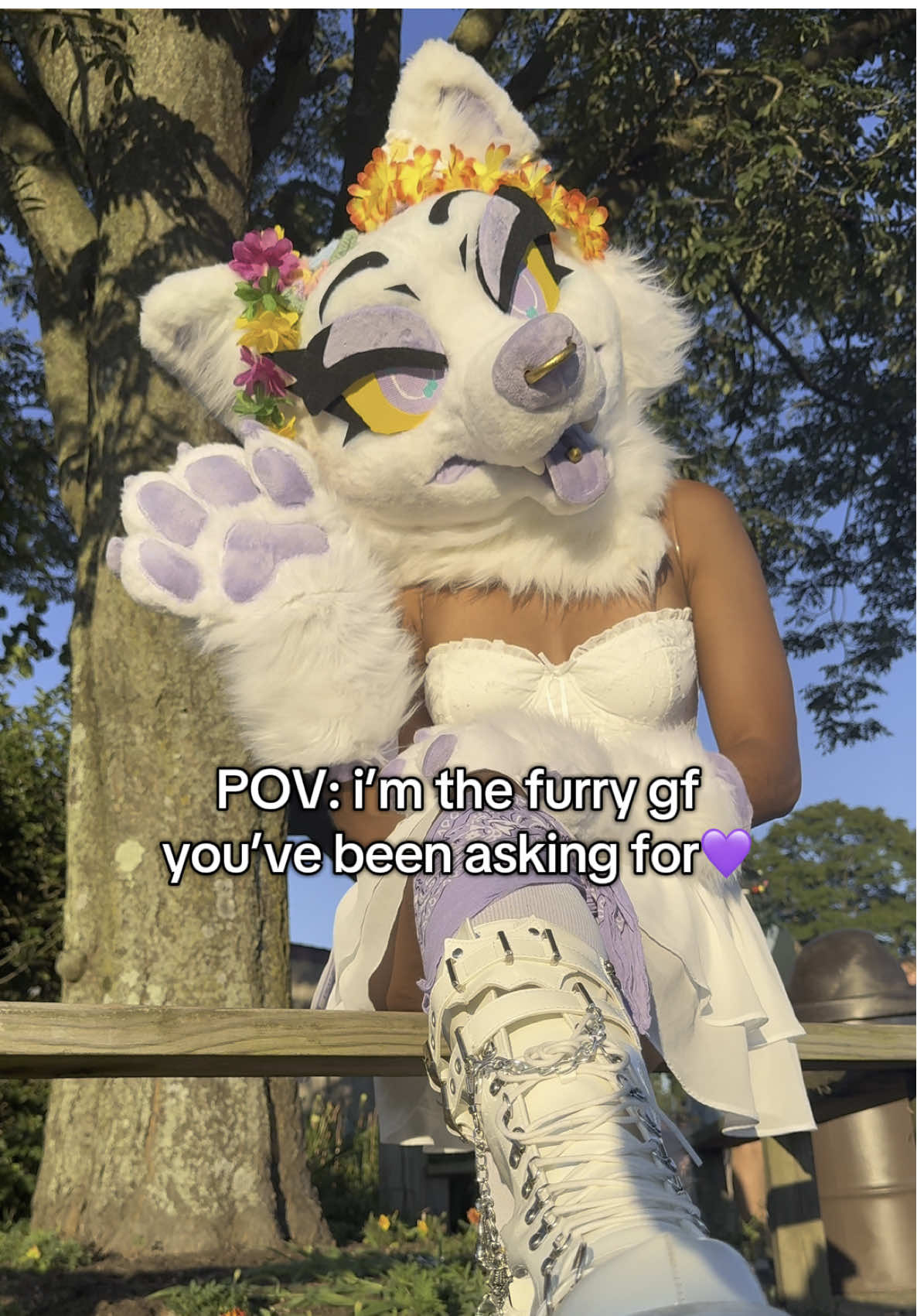do you want a furry gf?💜 - #fursuit #yelleinu 
