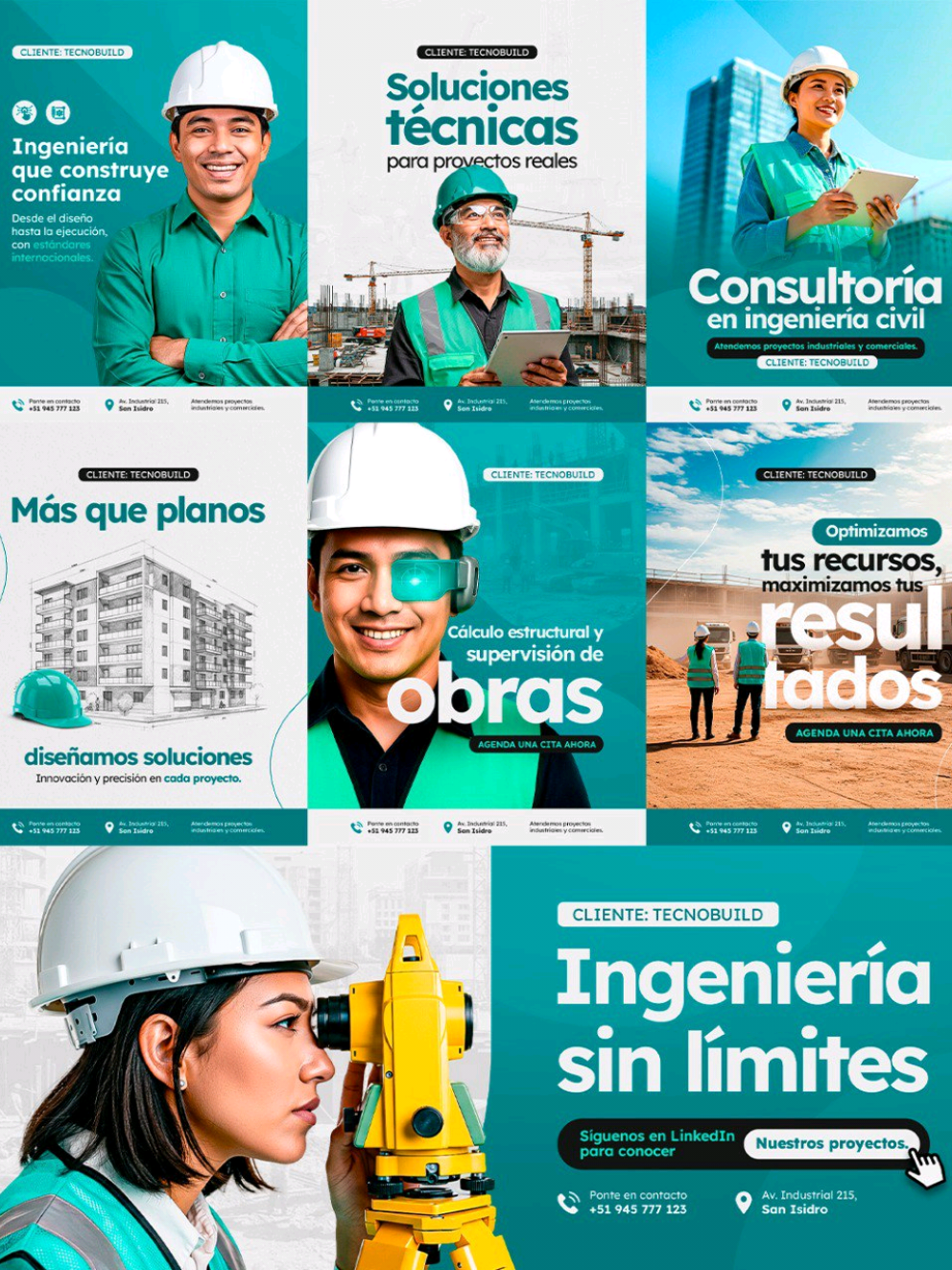 Este paquete de social media que realizamos para Tecnobuild, una empresa de ingeniería y construcción, demuestra cómo un diseño bien estructurado y coherente es fundamental para proyectar una imagen de marca sólida y profesional. Si buscas posicionar tu marca de la misma manera, contáctanos para realizar tu proyecto. 🎨 #socialmedia  #diseñografico  #graphicdesign  #redessociales  #ingenieria 