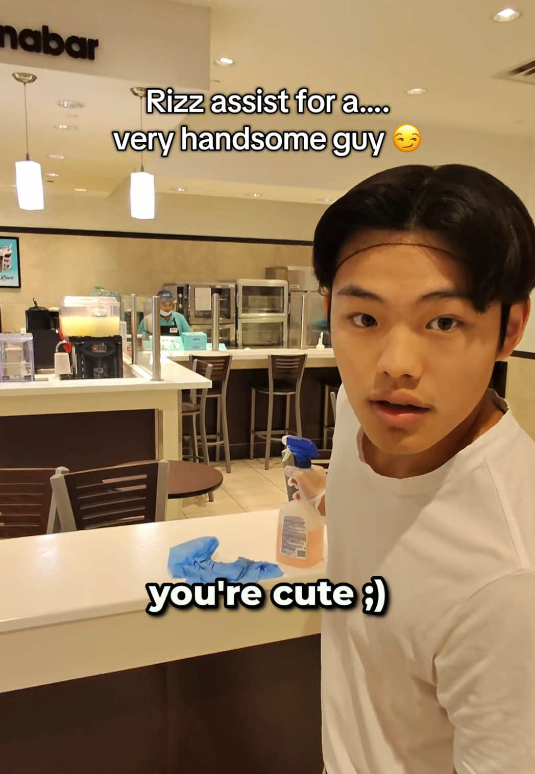 Ngl I kinda fell for his smile 🥲😍☠️ unfortunate he is taken ☠️💔 #fyp #fypシ #rizz #rizzler #confidence @Eunice Cycle🧋 