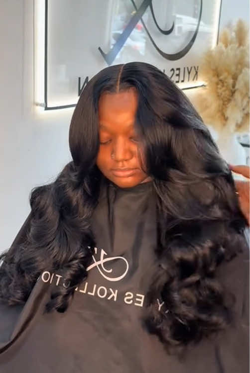 This is a closure sew in with 1 added bundle to our package deals and colored jet black！🥰😻hair from ZGWG Amazon hair store, link in bio 🎀#bundles #fyp #blackgirl #hairstyle #hairstyle