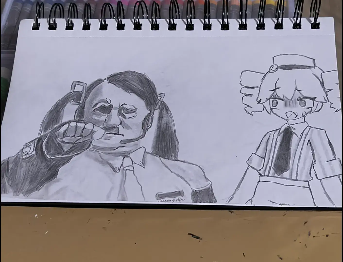 I saw THOSE images of Miku and Teto and this is my response #hatsunemiku #kasaneteto #german #drawing #fyp 
