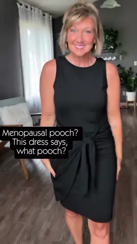 This tie-front dress is the ultimate pooch-hiding hero 💃 The front detail drapes perfectly to camouflage the tummy, and the length hits just right—flattering without feeling too short. It’s incredibly comfortable, lightweight, and easy to wear all day.  I grabbed my typical size, and at 5’4” and around 130 pounds, it fits like a dream.  Even better? It’s on sale for just $24.99! Comment POOCH for the link before it’s gone! #amazonfashion #amazonfinds #amazonstyle #amazonfavorites #amazonfashionfinds             