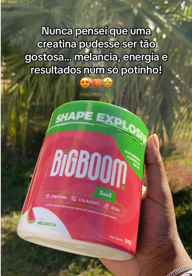 🍉 Criada pra turbinar sua rotina com sabor e leveza. A creatina rosa de melancia apoia sua força, ajuda na recuperação e ainda traz mais energia pro seu dia. #SquadBigBoom #BigBoom 
