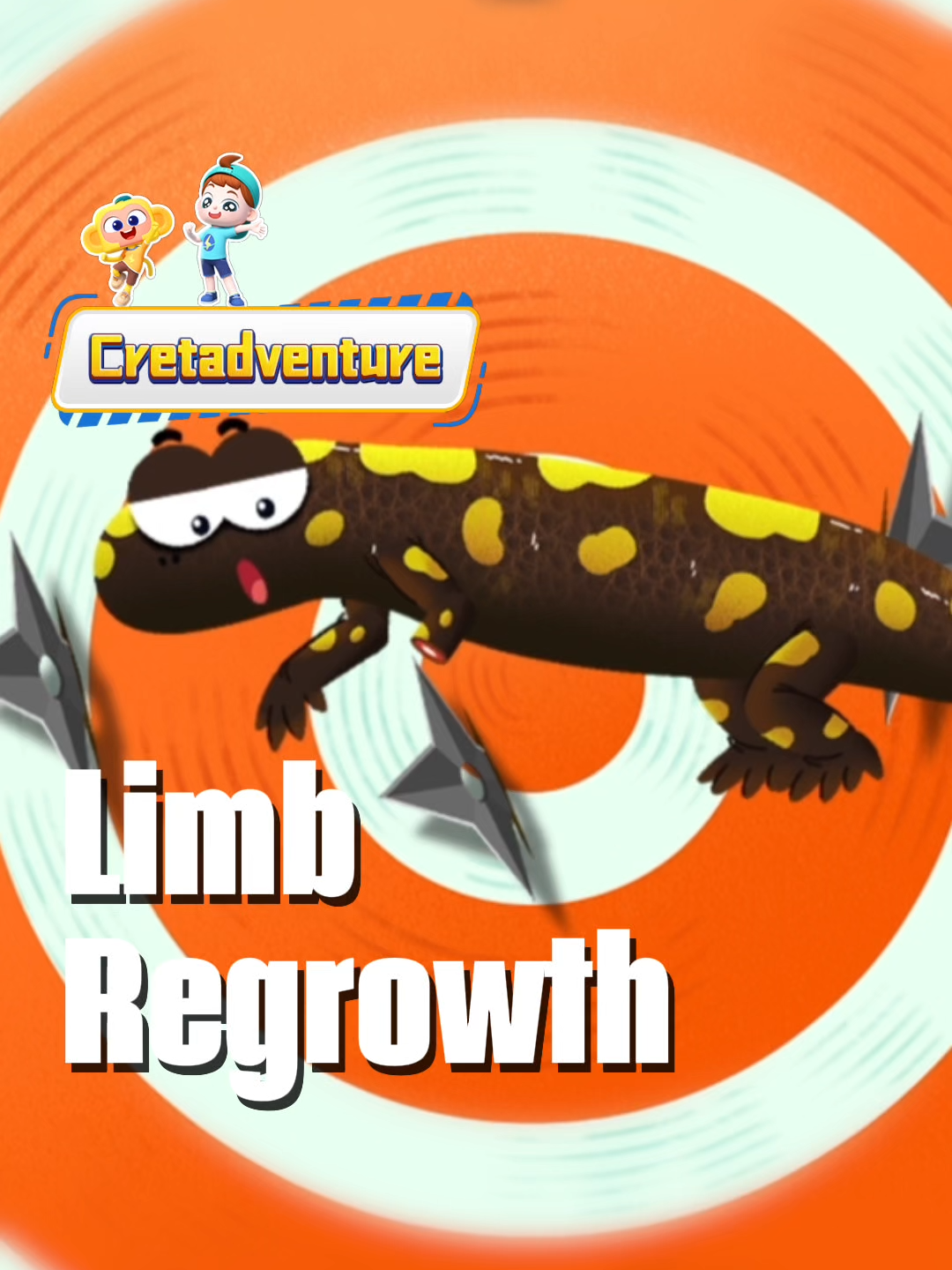 Did you know salamanders can regrow their limbs? 🦎✨ If they lose a leg or tail, it just grows back—like magic, but it’s science! 🔬  #kidslearning#homeschooling#education#funlearning#3danimation#cretapedia#Science#funfacts#kid #kidsoftiktok#facts#parenting#3d#popularscience #animals #amphibian #regrowth