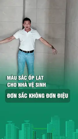 Gợi ý gạch ốp lát cho nhà vệ sinh đơn sắc nhưng không đơn điệu #xaynha #nhavesinh  #gachkholon #gachoplat #tangiahuy 