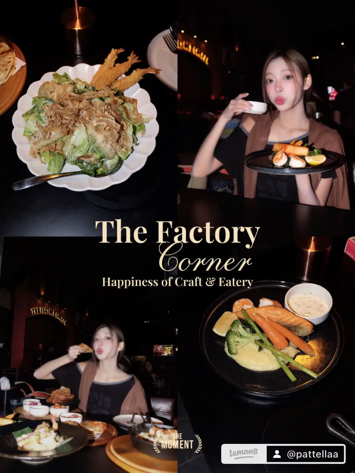แพทมีโอกาสได้มาเช็กอินร้าน The Factory Corner @The Factory Corner วันก่อน บรรยากาศดีมากจริงทุกคนน ที่อยากแนะนำให้ทุกคนได้มาลองคือ ร้านเขาตกแต่งสวย สะอาด น่านั่ง แถมมุมถ่ายรูปก็เยอะมาก โดยเฉพาะมุมหน้าเคาน์เตอร์เบียร์ที่ต้องห้ามพลาด! มุมข้างนอกร้านก็คือมีเสาไฟยุโรปยืนถ่ายรูปตรงนี้ก็คือเก๋ ที่นี่ไม่ได้มีดีแค่บรรยากาศนะ ส่วนตัวแพท บอกได้เลยว่า อาหารก็อร่อยและมีเมนูใหม่ๆ ให้เลือกเพียบ ส่วน ใครเป็น สายดริ้งค์ถูกใจแน่นอน เพราะเค้ามีเครื่องดื่มให้เลือกหลากหลาย ทั้งคราฟต์เบียร์กว่า 22 แท็ป ไวน์ และอื่นๆ อีกมากมาย เรียกได้ว่าครบจบในที่เดียวจริงๆ นอกจากนี้ร้านยังมีห้องส่วนตัวที่จุคนได้สูงสุดถึง 40 คนด้วย ใครอยากจัดปาร์ตี้หรือเลี้ยงฉลองกับเพื่อนๆ ก็เหมาะเลย Menu ที่แพทสั่งนะคะ  1 สลัดโตเกียววาซาบิกุ้งเทมปุระ 2 เคสติญ่าไก่ชีส 3 ยำส้มโอ 4 ขาหมูอบภูเขาไฟซอสเบียร์ดำ 5 อกไก่พันเบคอนซอสผักโขม 6 สเต็กปลาแซลมอนและกุ้งย่างซอสครีมตะไคร้  🚫 Close on Monday ⏳ Open Hours :   Tue-Thu 16.30-24.00  Fri 16.30-01.00  Sat 11.30-01.00  Sun 11.30-24.00 📍 Google Map https://maps.app.goo.gl/V1nzF9mG9Ga1NzE78 #TheFactoryCorner #Craftbeer #ร้านนั่งชิลล์ #อาหารอร่อย #FushionFood             