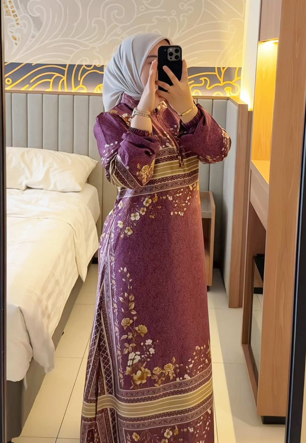 gamis dress silk simpel tapi tetap elegand 🩷🌸 #viraltiktok #outfitideas #dress #dresssilk #gamiskekinian 