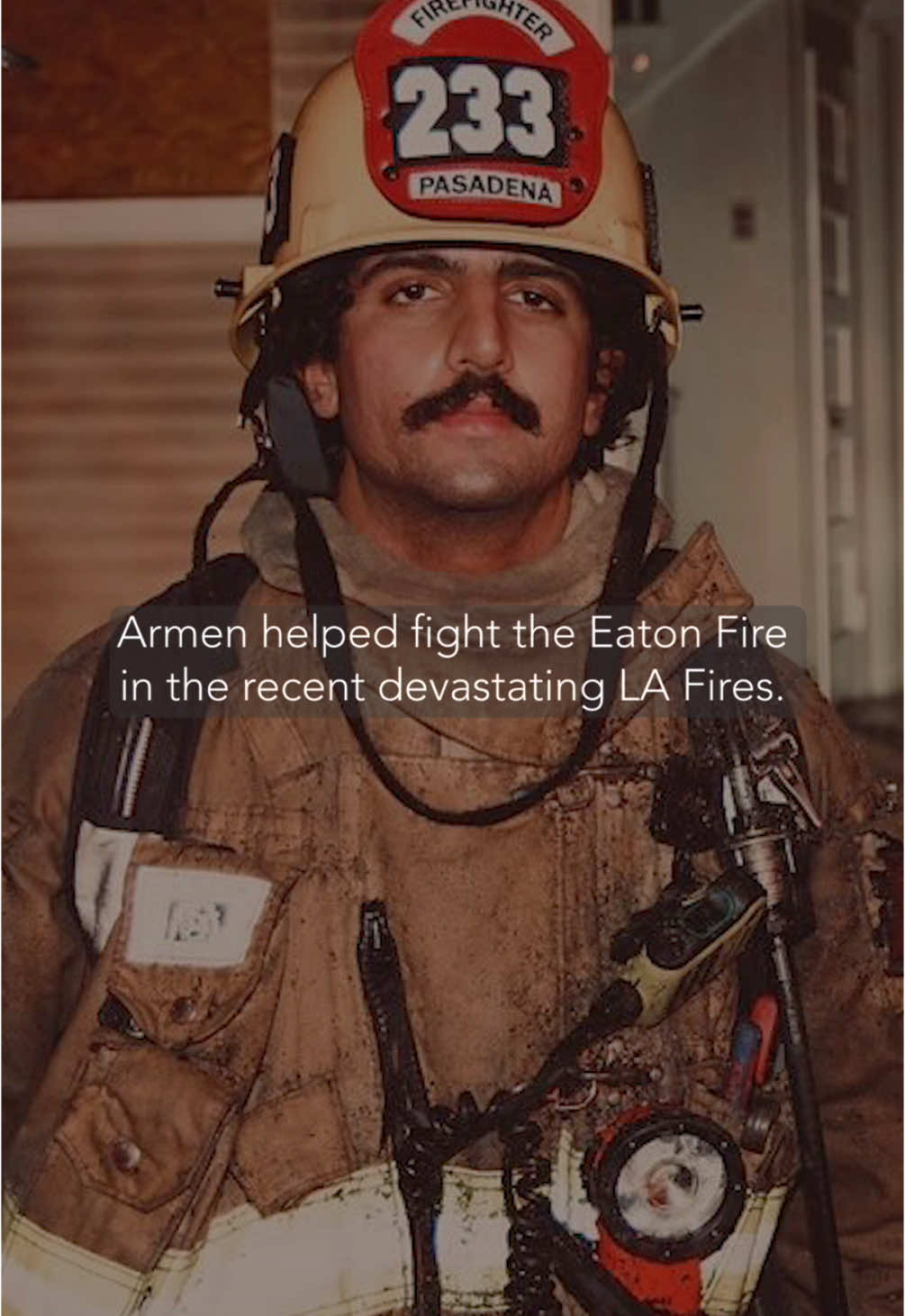 Pasadena Firefighter, @armen.hago , was hit by a car, just a few months after fighting the LA Eaton Fires, and became paralyzed from the waist down. Please consider supporting his recovery efforts! GoFundMe link in my bio. Thank you for your support! 💚 #makebigtalk #bigtalk #kindness #eatonfire #lafires #losangelesfire #lafire #wildfire #firefighter #firefighters