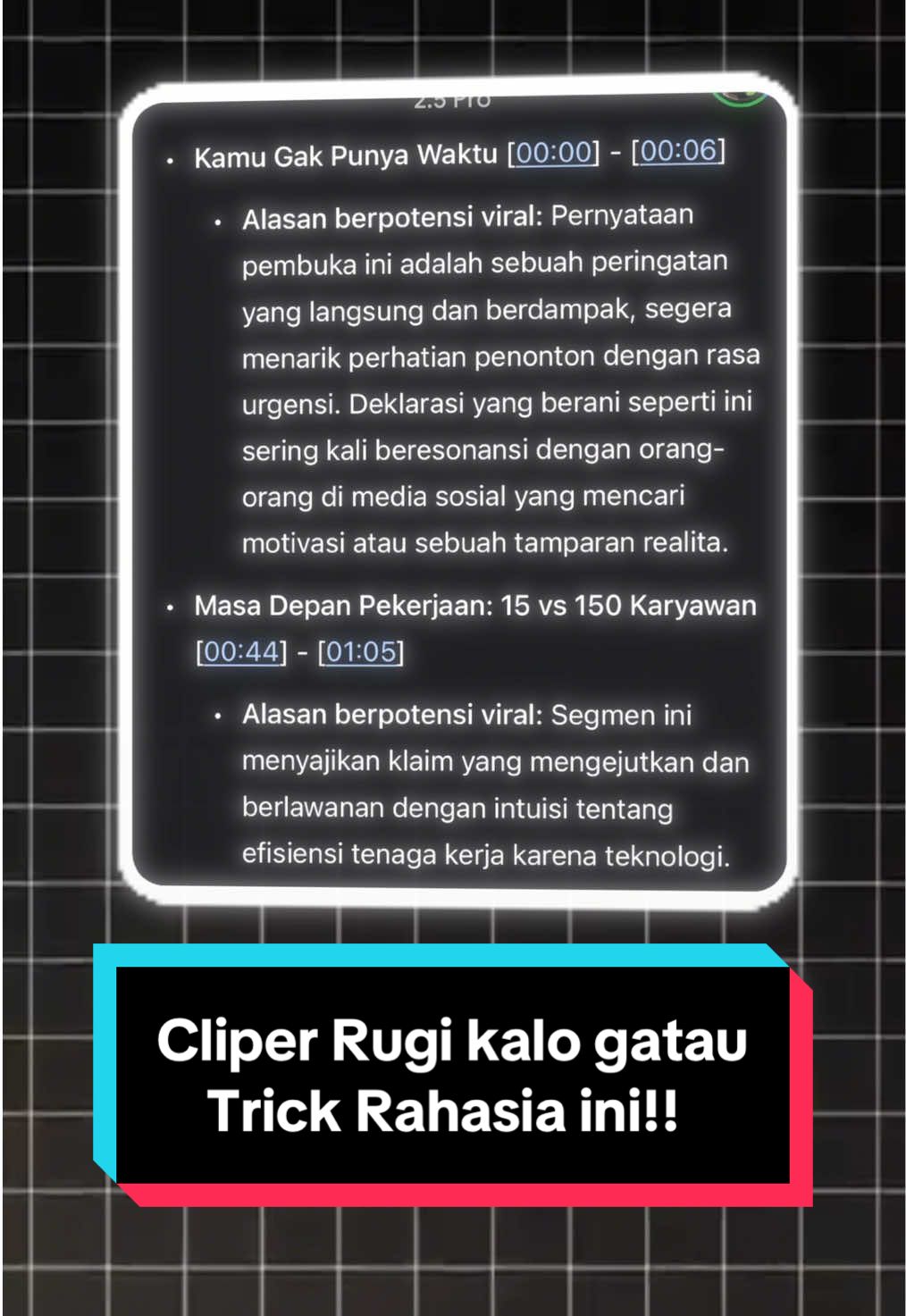 Nih trick rahasia ngeclip 20x lebih cepat!!! Pake Google Gemini!!! @Google Indonesia  #cliper #gemini #googleindonesia #fyp #hansukagadget 