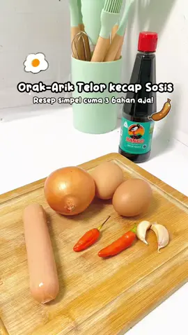 Re-cook resep viral di TikTok pakai kecap Bango, dan hasilnya… asli sih, ENAK BANGET! 🤤✨ Orak Arik Sosis Telur Kecap, comforting banget, masaknya simple yang rasanya bikin nagih👌🏻