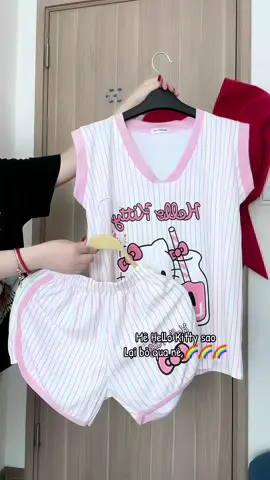 Đồ bộ áo ba lỗ hello kitty #bohellokitty #dobonu #bobalo #thoitrangnu #xuhuong 
