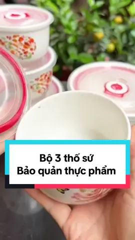 Bộ 3 Thố sứ bảo quản thực phẩm. TikTok đang sale 65k/bộ có trợ ship đến tận nhà (giá có thể thay đổi khi hết thời gian khuyến mại hoặc hết hàng)#bo3thosu #baoquanthucpham #giadungtienich #tiepthilienket #camnguyensbv 