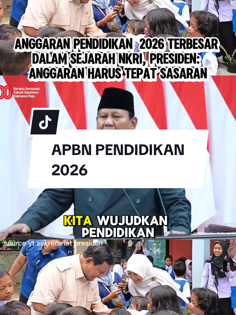 anggaran pendidikan terbesar dalam sejarah👏 #apbn2026 #pendidikan  #BersamaPresiden #PrabowoPapaDunia  #PresidenKhatulistiwa 