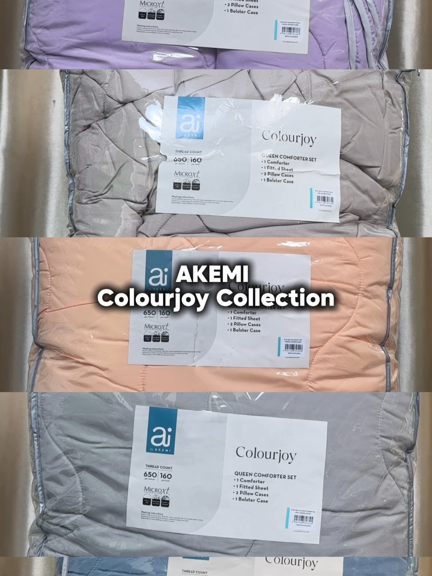 AKEMI Colourjoy Collection Nak bilik nampak kemas & moden? 🛏️ Pilih AKEMI Colourjoy – plain colour yang elegan. #AKEMI #CozyNights