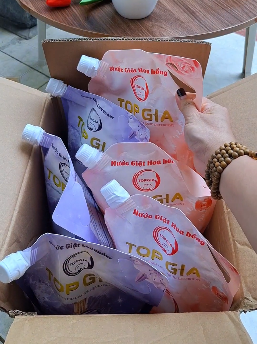 🥰🥰 combo 6 túi nước giặt top gia.  nước giặt 2 trong 1 , vừa giặt vừa xả.  #lanoanhgiadung #nuocgiat #nuocgiatxa #nuocgiattopgia #xuhuong 