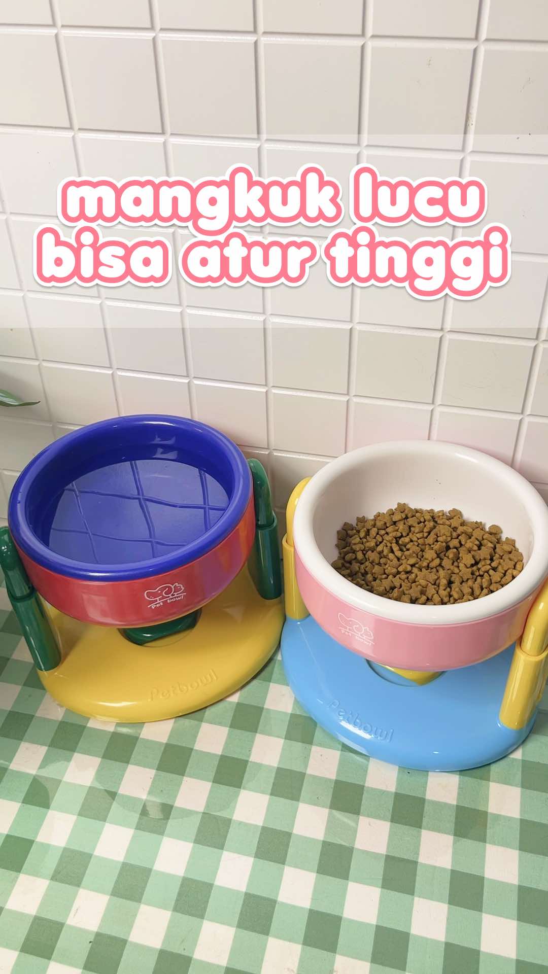 mangkuk lucu bisa buat kucing atau guguk, tingginya bisa diatur loh guys 😻🫶 #kucing #cat #kucinglucu #catsoftiktok #fyp 