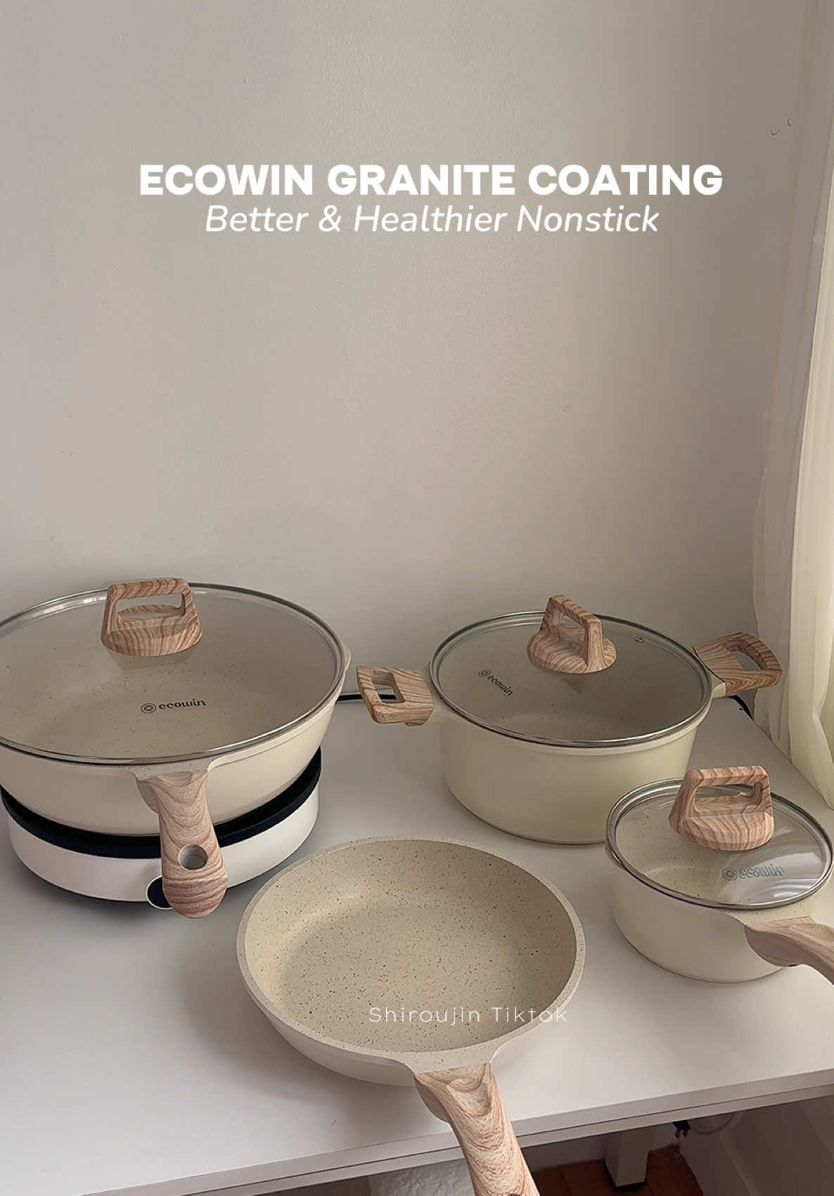 I am very satisfied with Ecowin Nonstick Cookware! healthy, durable, and aesthetic! #ecowin #ecowincookware #ecowinnonstickpan #nonstickpans #aestheticcookware #kitchenware #pans #fyp #foryou #foryoupage #musthaves #aesthetic #airbnbfinds #fyppppppppppppppppppppppp #grownups #condoliving 