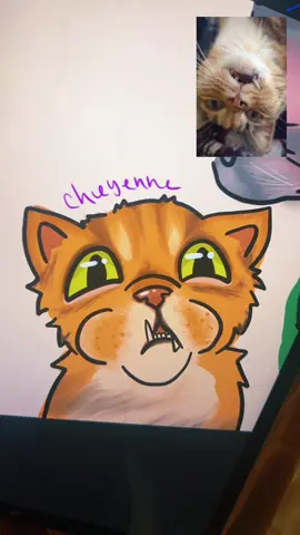 @♪.𝓔𝓶𝓫𝓮𝓻 .♪  Here is your meow meow! Love Cheyenne! #art #cat #cats #fyp #viral 