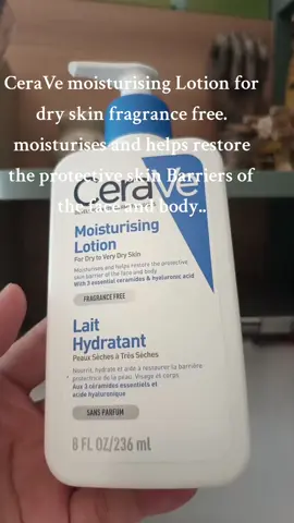 #cerave  #ceraveskincare moisturising lotion. for dry skin dermatology tested. with 3 Essential ceramides & Hyruronic acid #fyp 