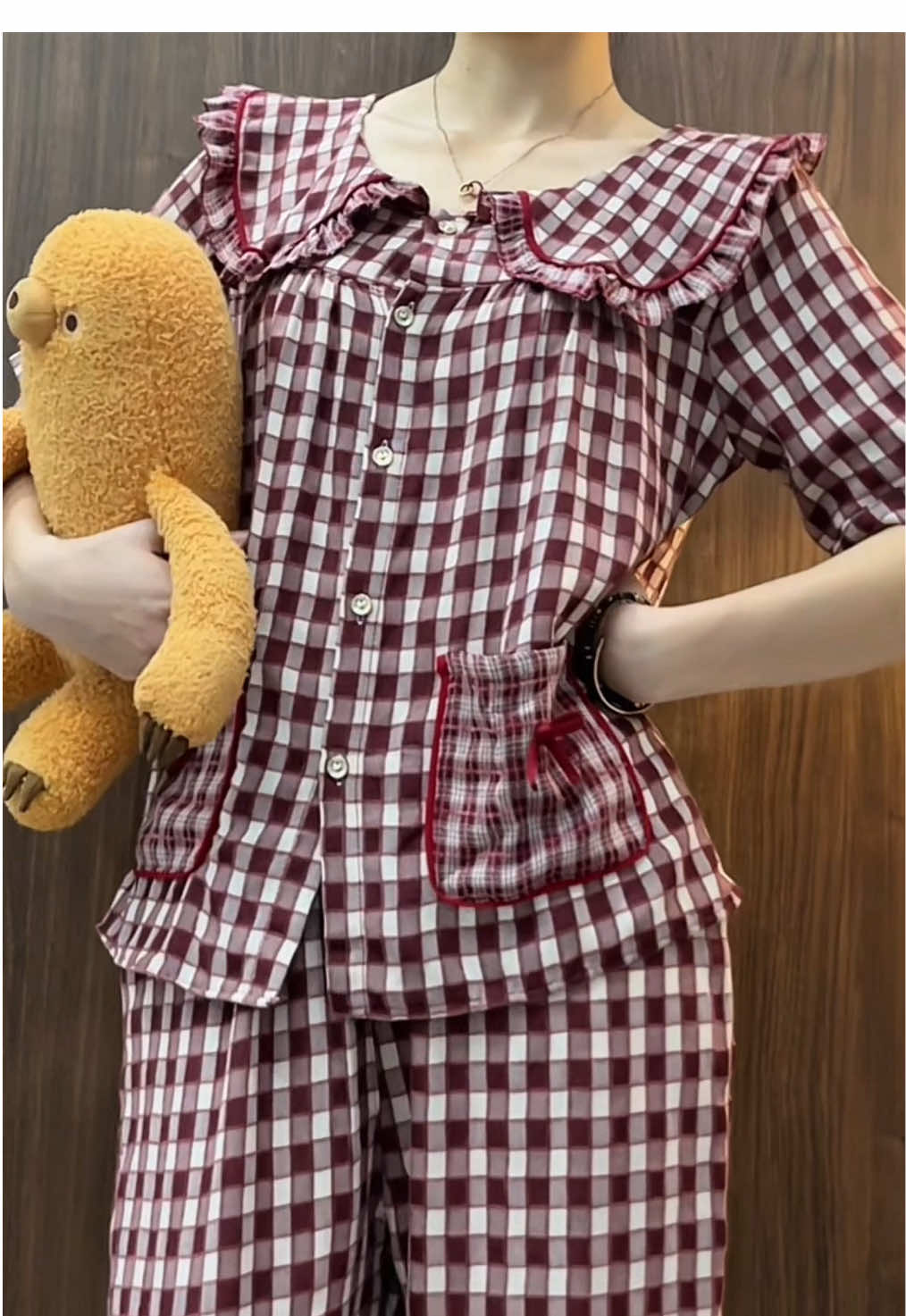 Set mặc nhà kẻ caro 🌻🌥️🌸✨ #reviewthoitrang #setmacnha #setkecaro #setaococquandai 