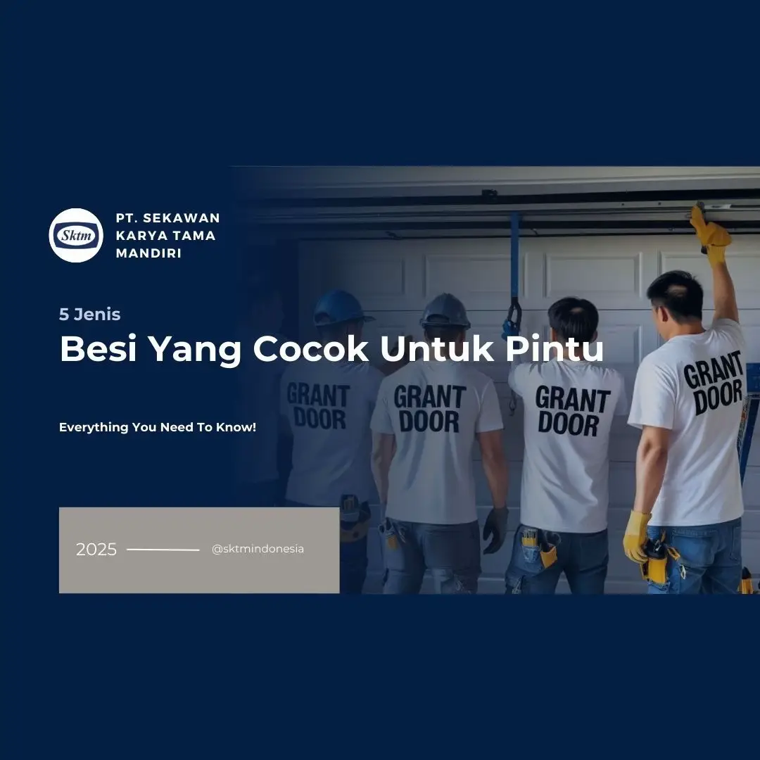 Berikut 5 jenis besi yang umum digunakan dan cocok untuk pintu besi 1. Besi Hollow Galvanis Ringan, tahan karat, dan mudah dibentuk. Cocok untuk pintu rumah atau ruko yang butuh kekuatan tapi tetap praktis. 2. Besi Plat Baja (Mild Steel) Kuat, tebal, dan mudah dilas. Cocok untuk pintu keamanan atau pintu gudang. 3. Besi Wrought Iron (Besi Tempa) Memiliki tampilan klasik dan kokoh, sering dipakai untuk pintu dengan desain artistik. 4. Besi Stainless Steel Tahan karat, minim perawatan, dan modern. Cocok untuk pintu luar yang terpapar cuaca ekstrem. 5. Besi H-Beam atau Kanal C Biasanya digunakan sebagai rangka pintu besar, seperti pintu industri atau garasi, karena mampu menahan beban berat. 📍Kantor, Gudang, dan Pabrik Kami Berlokasi di Pergudangan Sinar Gedangan Blok D No. 9, Kab. Sidoarjo, Jawa Timur 61254 📍Google Maps Lokasi Pabrik dan Warehouse Kami di https://maps.app.goo.gl/3dTVGUtBnJjkdyf4A?g_st=ic Hotline: • Phone/WA di 0811-30-4127 • Official Website di https://www.sktm.co.id