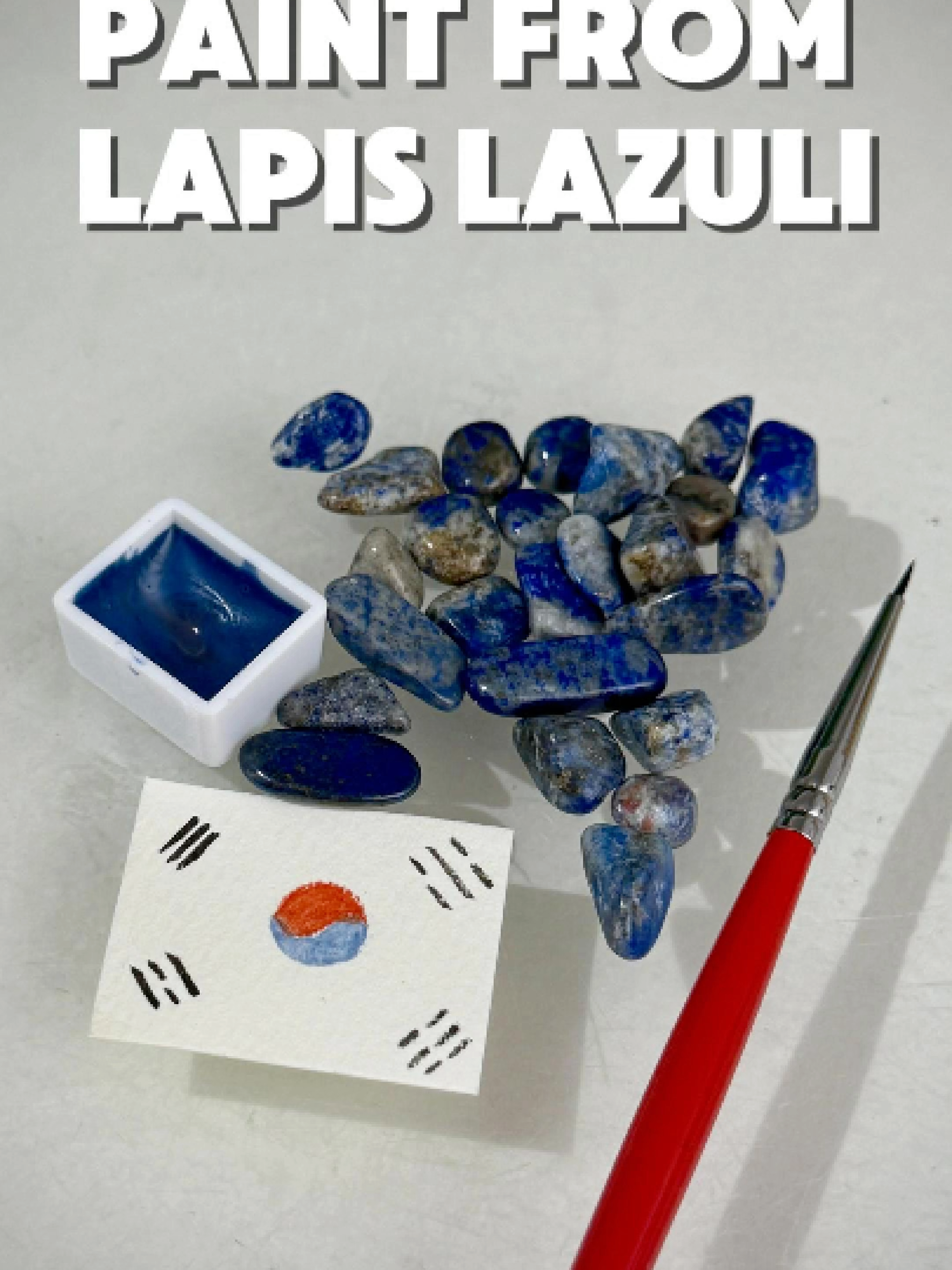 돌로 물감을 만들면 어떻게 될까?🇰🇷 Paint From Lapis Lazuli 💙 오늘은 광복절! 뜻 깊은 날을 기억하며 총총… 올해는 광복 몇주년일까요?🤔 Which anniversary of Korea’s Liberation Day is it this year? #광복절 #그림 #미술 #물감 #art