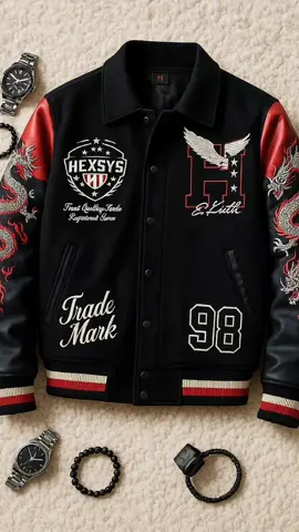 Bossque X Hexsys - Brave Jaket varsity full bordir #jaket #jaketvarsity #jaketmotor #fyp #outfit 