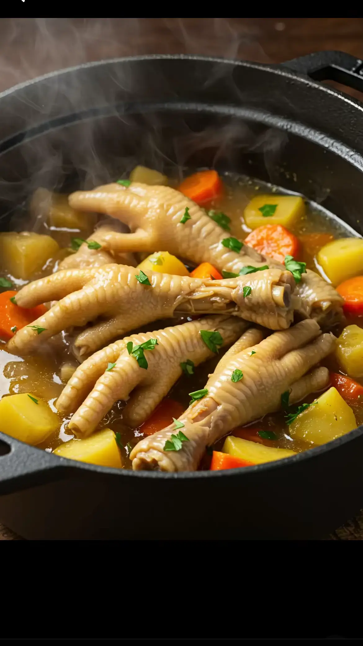 ✨ Receita Deliciosa: Pé de Galinha Cozido com Legumes ✨ 🍗 Ingredientes: 	•	1 kg de pé de galinha limpo 	•	1 cebola média picada 	•	3 dentes de alho amassados 	•	2 tomates maduros picados 	•	1 pimentão picado (opcional) 	•	2 colheres (sopa) de óleo ou azeite 	•	1 folha de louro 	•	Cheiro-verde a gosto 	•	Sal e pimenta-do-reino a gosto 	•	1 colher (chá) de colorau ou páprica 	•	Água quente até cobrir 🥕 Opcional – Legumes para enriquecer: 	•	2 batatas em cubos 	•	1 cenoura em rodelas 	•	1 pedaço de mandioca ⸻ 👨‍🍳 Modo de Preparo: 1️⃣ Preparar os pés: Lave bem os pés de galinha, retirando unhas e impurezas. Escalde com água fervente por 5 minutos, escorra e reserve. 2️⃣ Refogado base: Aqueça o óleo em uma panela de pressão, refogue a cebola e o alho até dourarem. Adicione os tomates, o pimentão (se usar), o colorau e o louro. Refogue até formar um molho. 3️⃣ Adicionar os pés: Coloque os pés de galinha, misture bem e tempere com sal e pimenta. Acrescente água quente até cobrir. 4️⃣ Cozinhar: Tampe a panela e cozinhe por 25 a 30 minutos após pegar pressão. 💡 Se quiser adicionar legumes, coloque após abrir a panela e cozinhe mais 10 a 15 minutos sem pressão, até ficarem macios. 5️⃣ Finalização: Acerte o sal, finalize com cheiro-verde picado e sirva quentinho. ⸻ 🍽 Sugestão de acompanhamento: arroz branco, farofa ou angu. Fica incrível! 😋 ⸻ 🔖 Tags: #pedegalinha #carnecozida #frangocozido #receitaspratododia #receitas #receitassimples #receitascaseiras #dicasdesaude #dicasdeemagrecimento