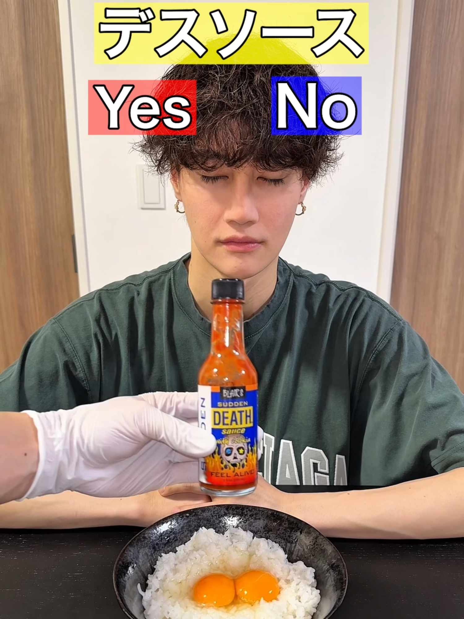 YES?? NO??選んだ食材で卵かけご飯作って親友に食べさせてみたww