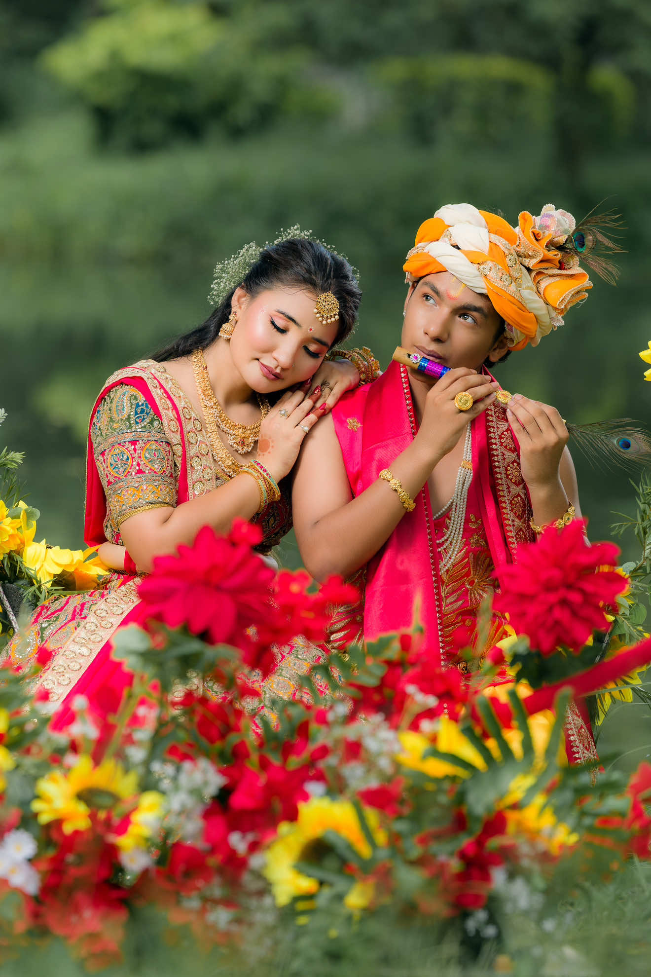 Happy krishna janmastami 🙏🙏🙏 Radhe Radhe @Pawan👀 ,lens: @shutterkatha_Photography  Decore :@Delight Event Itahari  Makeup : @Kalpana shrestha @White feather itahari @thewhitefeatherboutiqktm #fyp #goviral #krishnajanmastami#radhakrishna#radheradhe🦚 